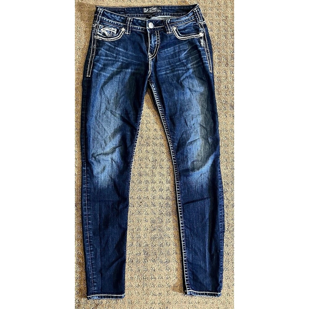 Silver Jeans Womens 29x31 Suki Mid Rise Super Skinny Dark Blue Measure
